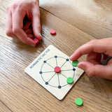 Cotton Twist Roman Tic Tac Toe game wooden board and tokens