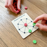 Cotton Twist Roman Tic Tac Toe game wooden board and tokens