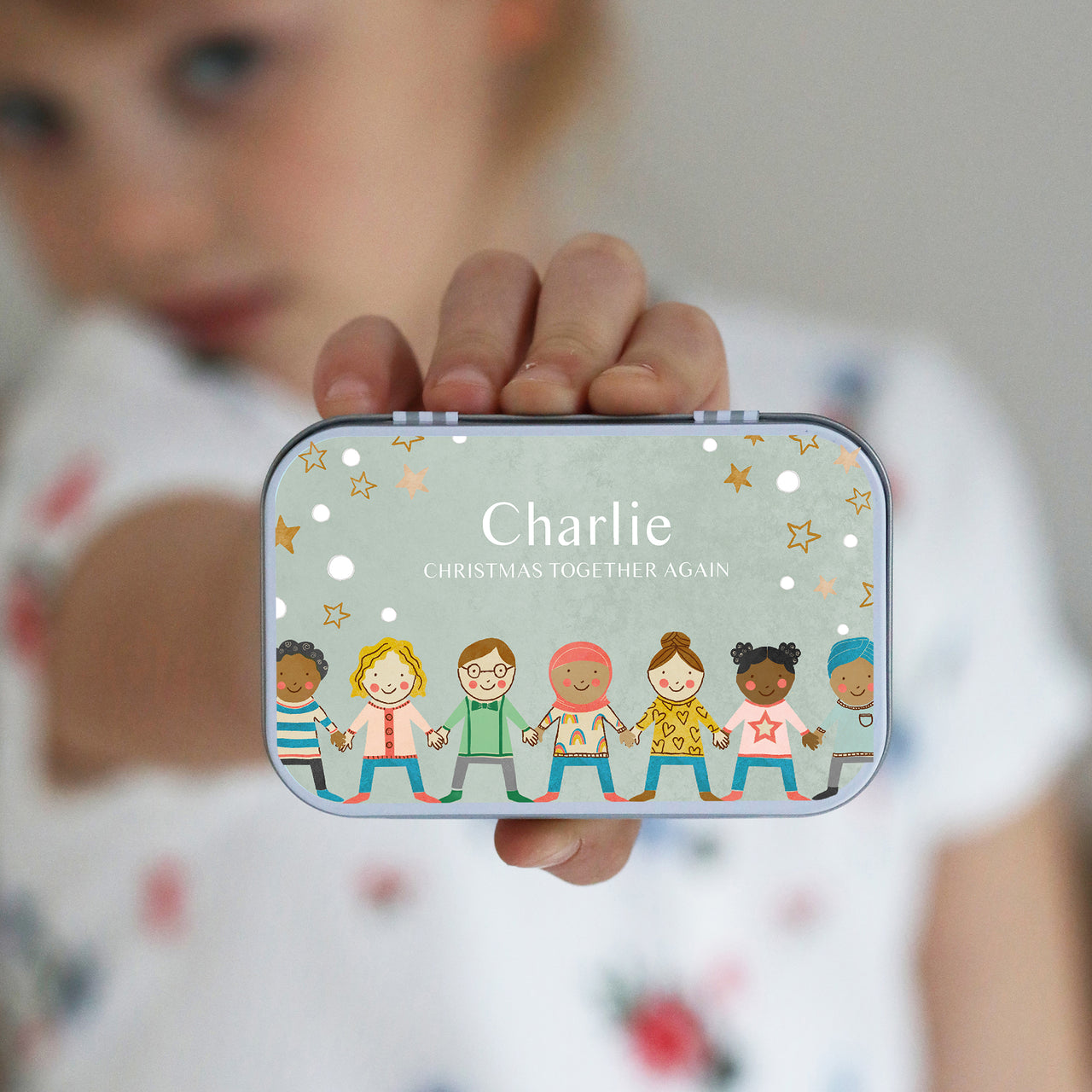 personalised christmas keepsake gift tin