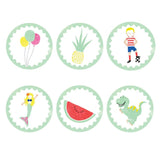 Green Retro Kraft Party Bags - Pack of 10