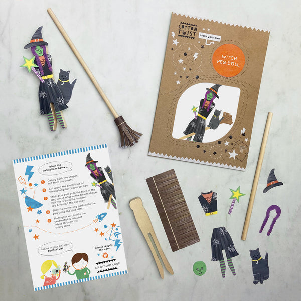 make your own witch peg doll