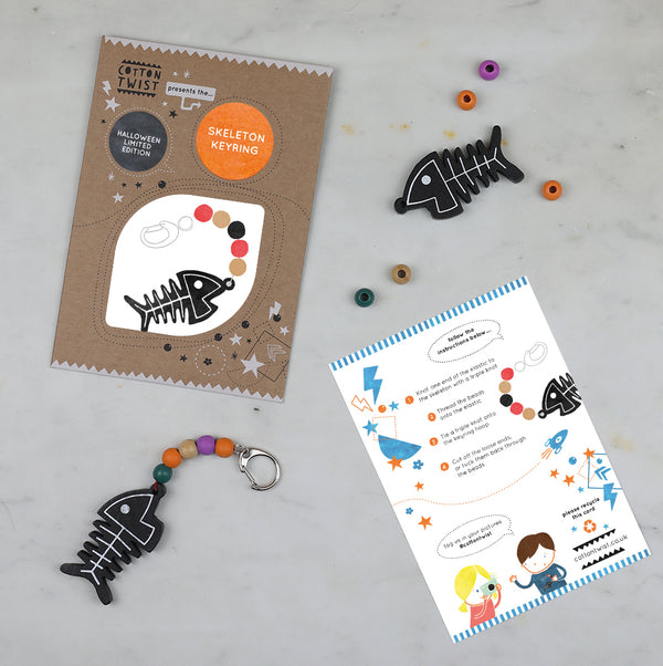 make your own Halloween skeleton keyring