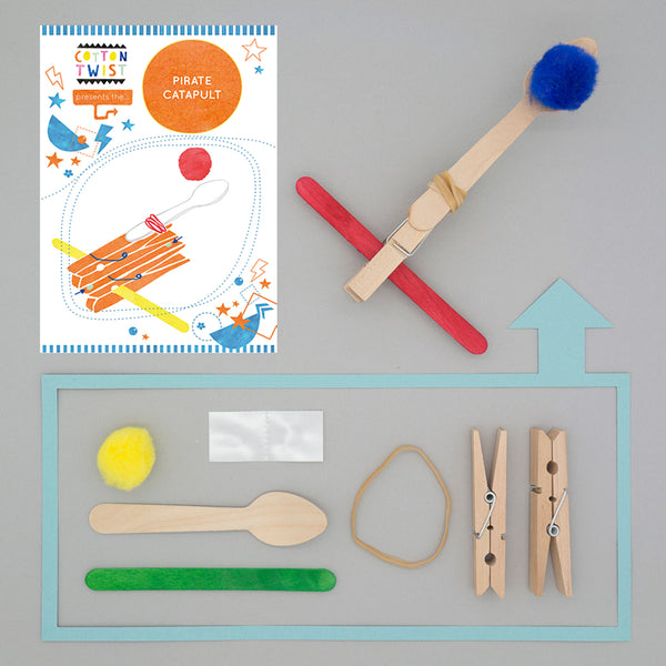 make your own pirate catapult - sustainable craft kit - cotton twist