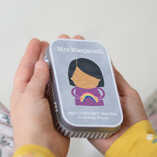 personalised remote learning teacher keepsake tin