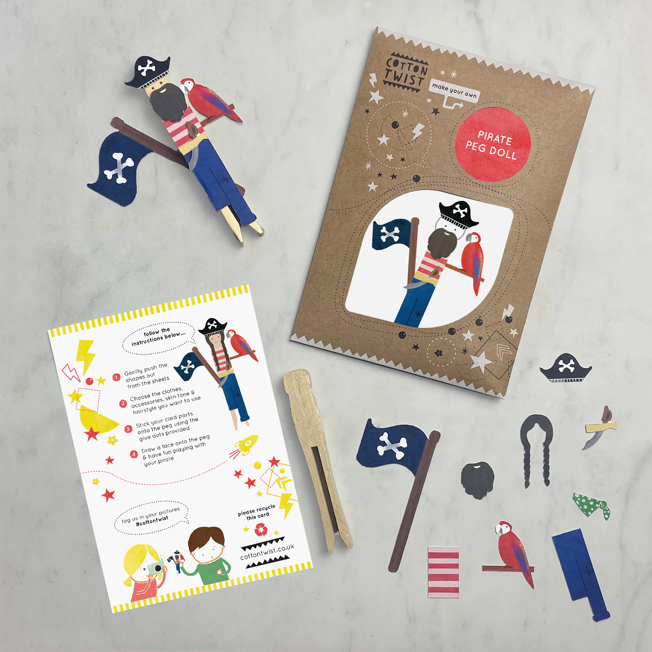 make your own pirate peg doll