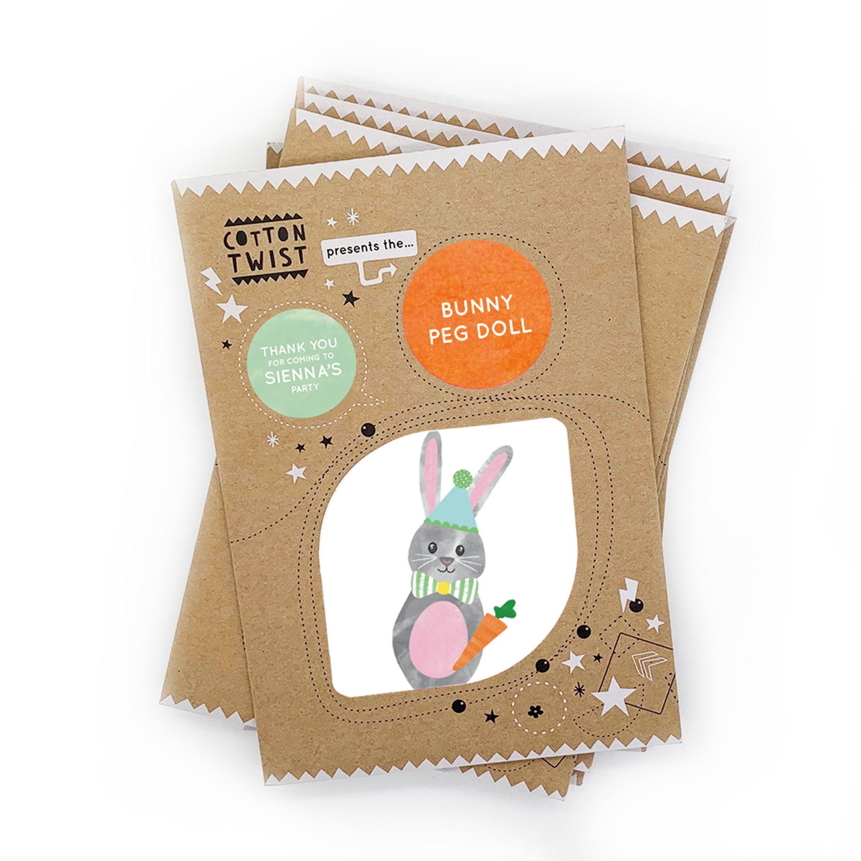 make your own bunny peg doll kit - sustainable craft kit - cotton twist ...