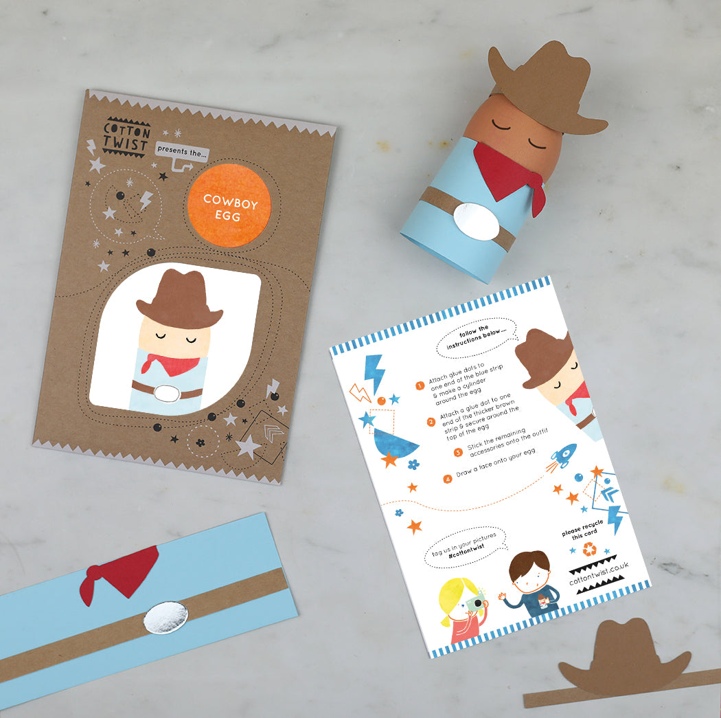 make your own cowboy egg character