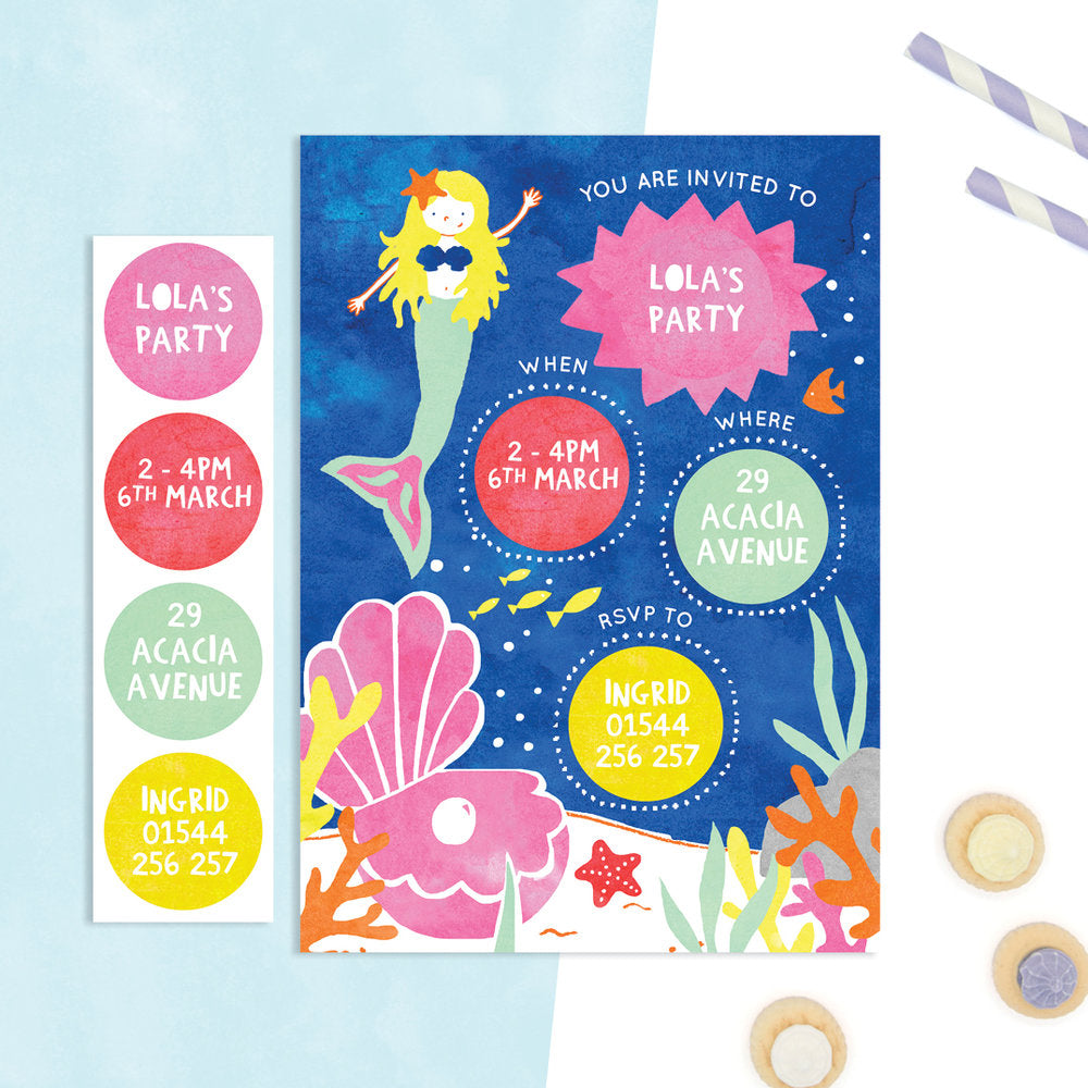 personalised mermaid invitations